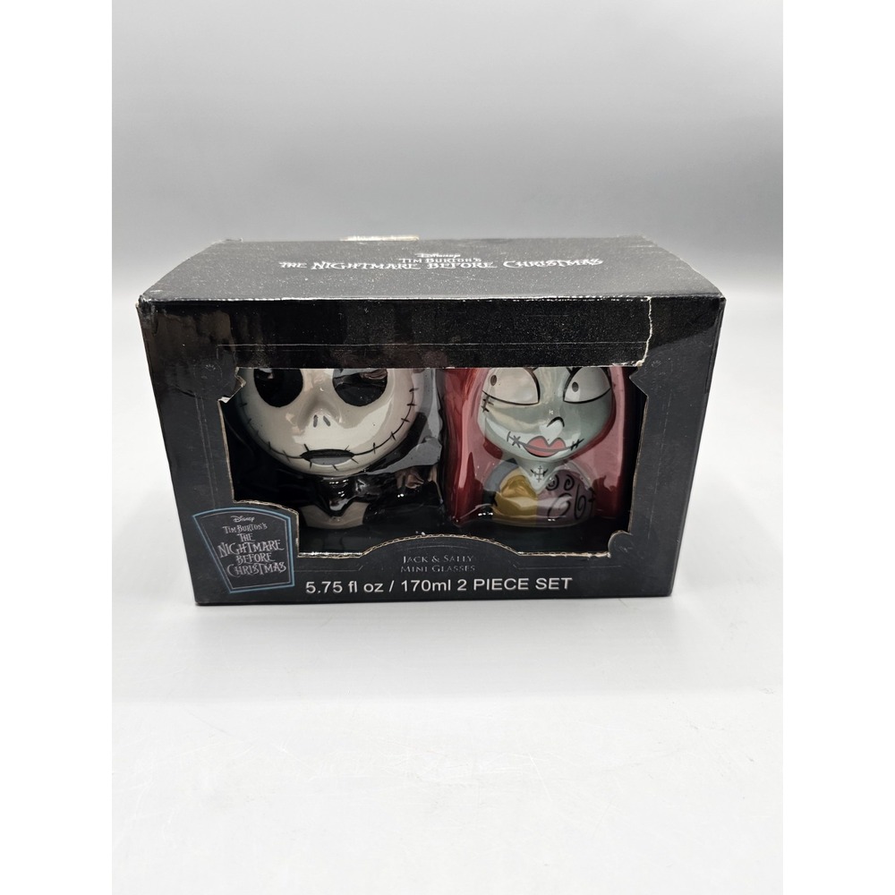 New Nightmare Before Christmas Jack‎ And Sally 2 Glass Mini Set